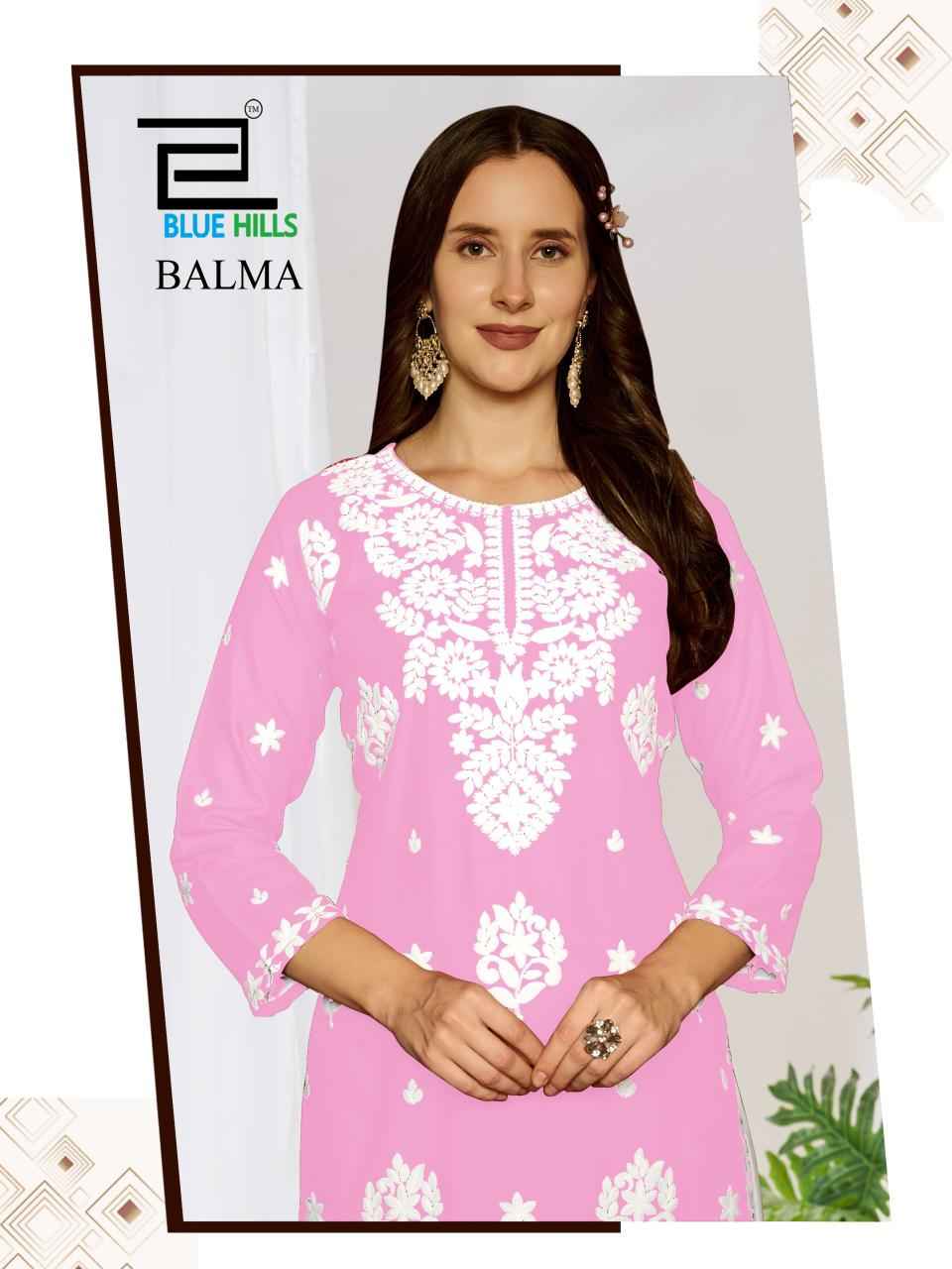 Blue Hills Balma Rayon Kurti With Sarara 4 pcs Catalogue