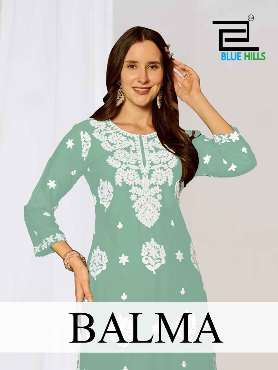 Blue Hills Balma Rayon Kurti With Sarara 4 pcs Catalogue