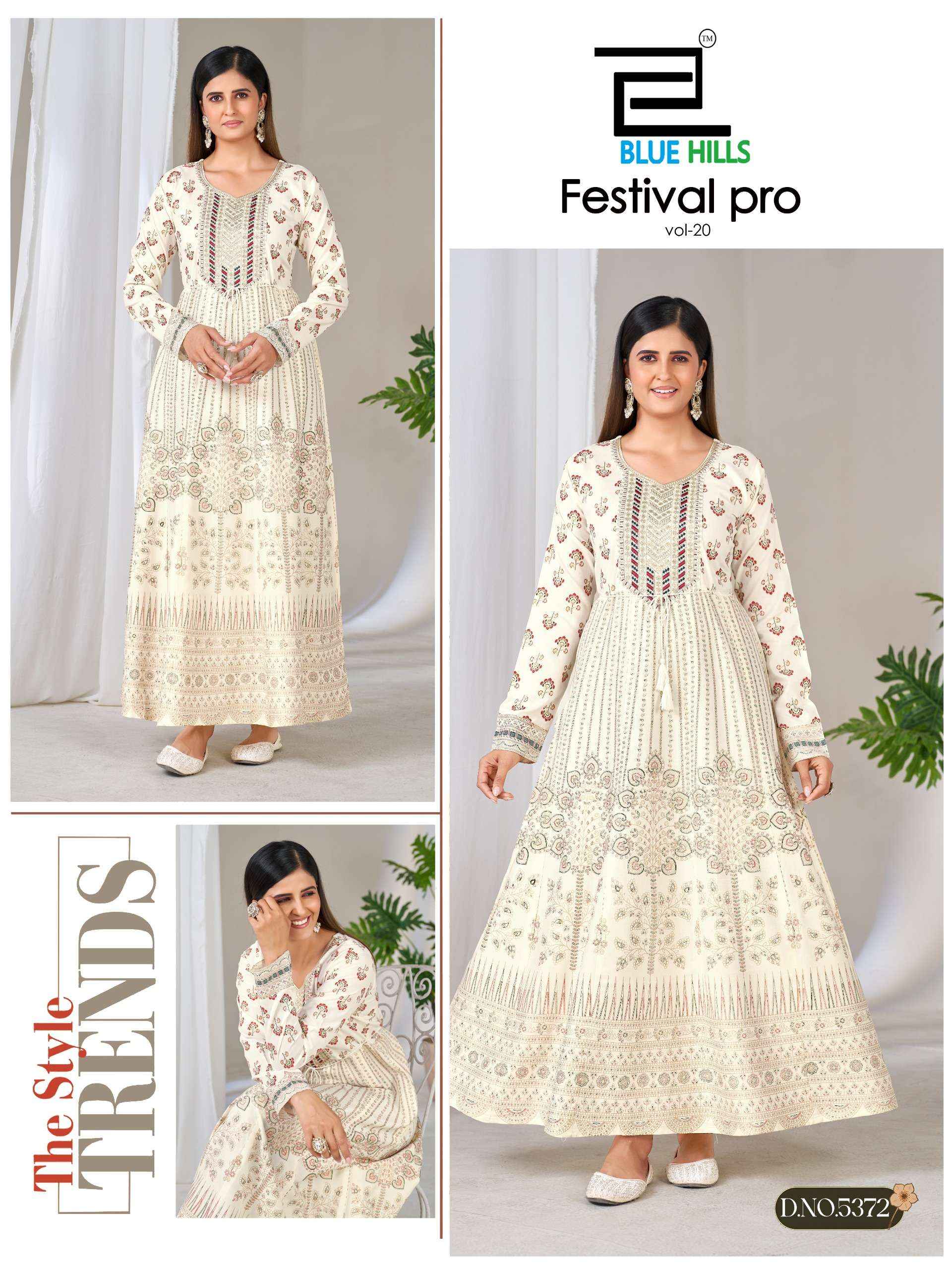Blue Hills Festival Pro Vol 20 Rayon Anarkali Gown 6 pcs Catalogue