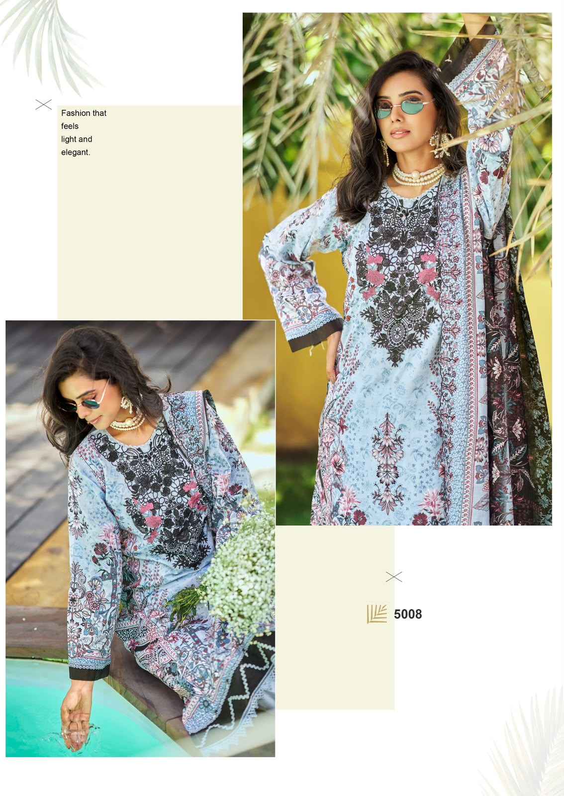 Cosmos Needle Wonder Vol 5 Lawn Cotton Dress Material 8 pcs Catalogue