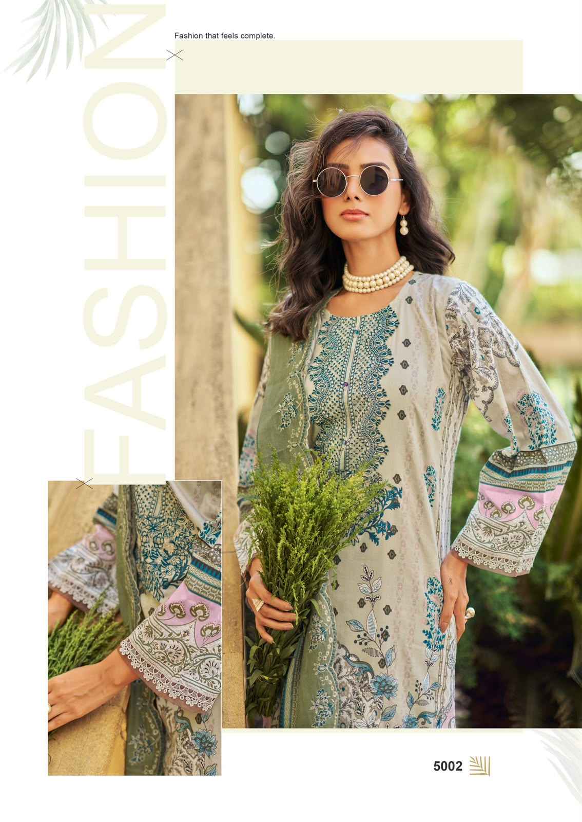 Cosmos Needle Wonder Vol 5 Lawn Cotton Dress Material 8 pcs Catalogue