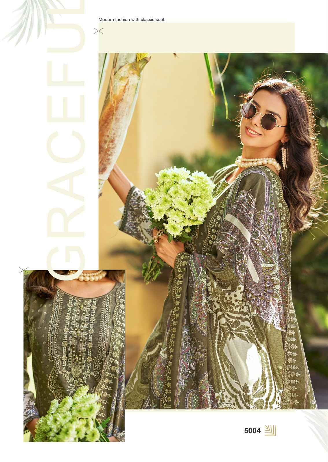 Cosmos Needle Wonder Vol 5 Lawn Cotton Dress Material 8 pcs Catalogue
