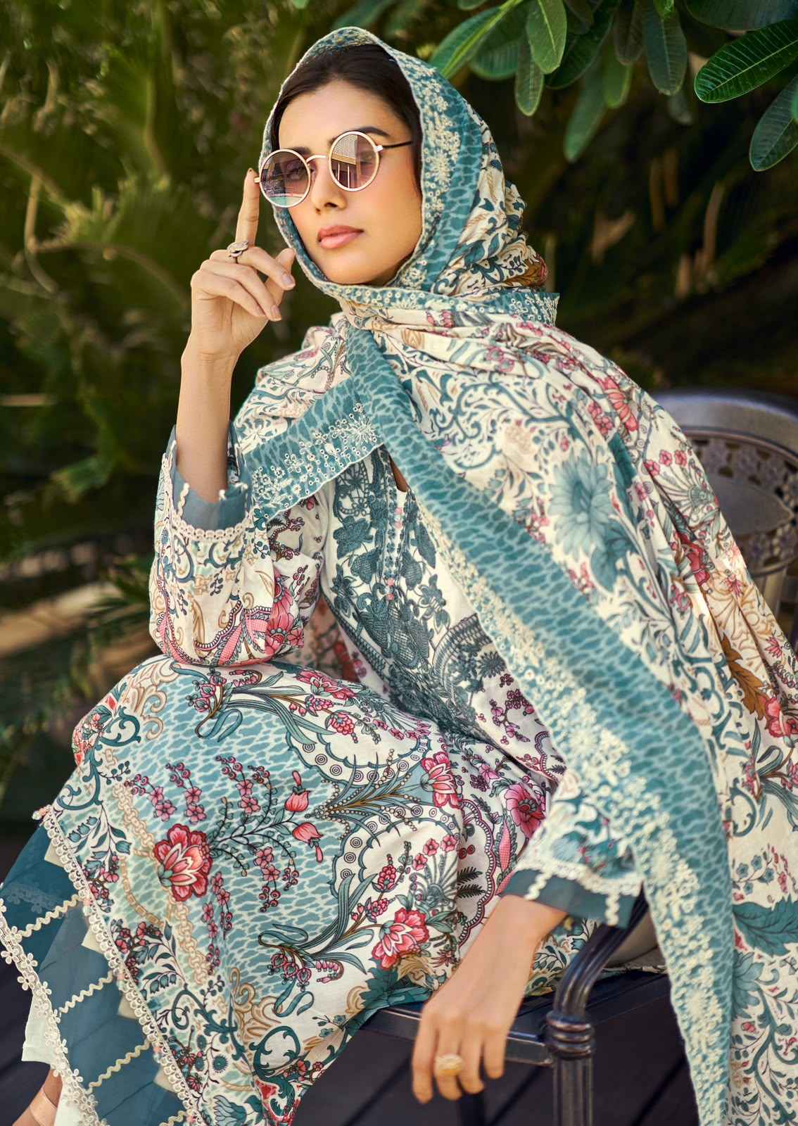 Cosmos Needle Wonder Vol 5 Lawn Cotton Dress Material 8 pcs Catalogue