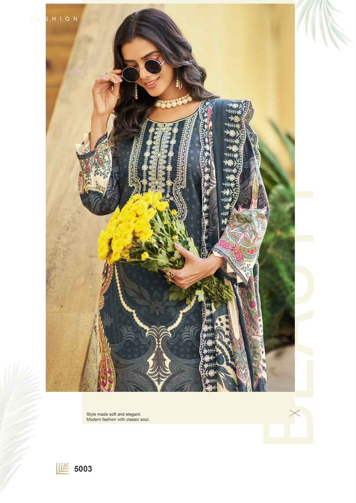 Cosmos Needle Wonder Vol 5 Lawn Cotton Dress Material 8 pcs Catalogue