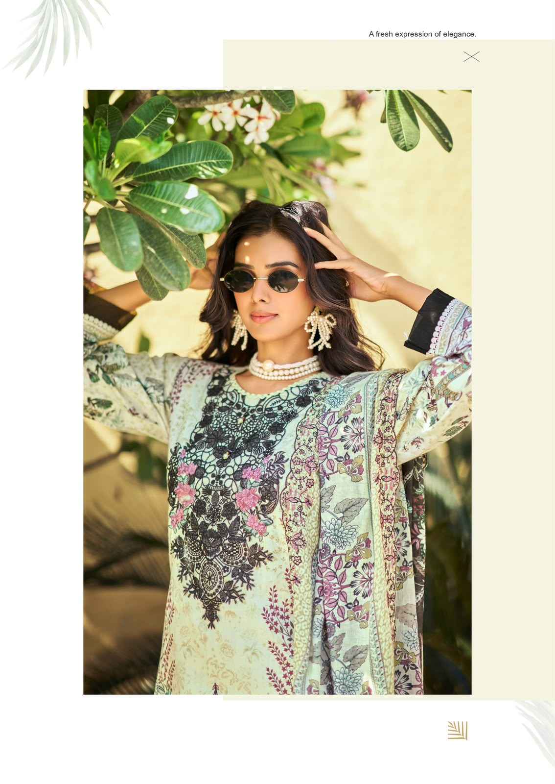 Cosmos Needle Wonder Vol 5 Lawn Cotton Dress Material 8 pcs Catalogue