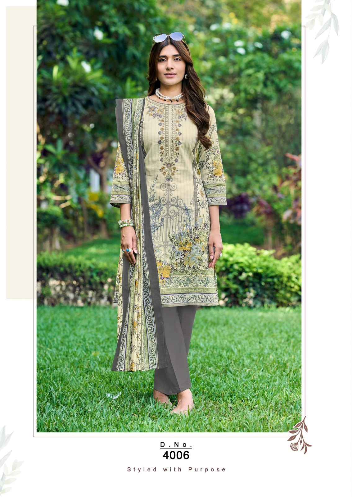 Crescent Fab Mah E Noor Vol 4 Lawn Dress Material 6 Pc Catalouge
