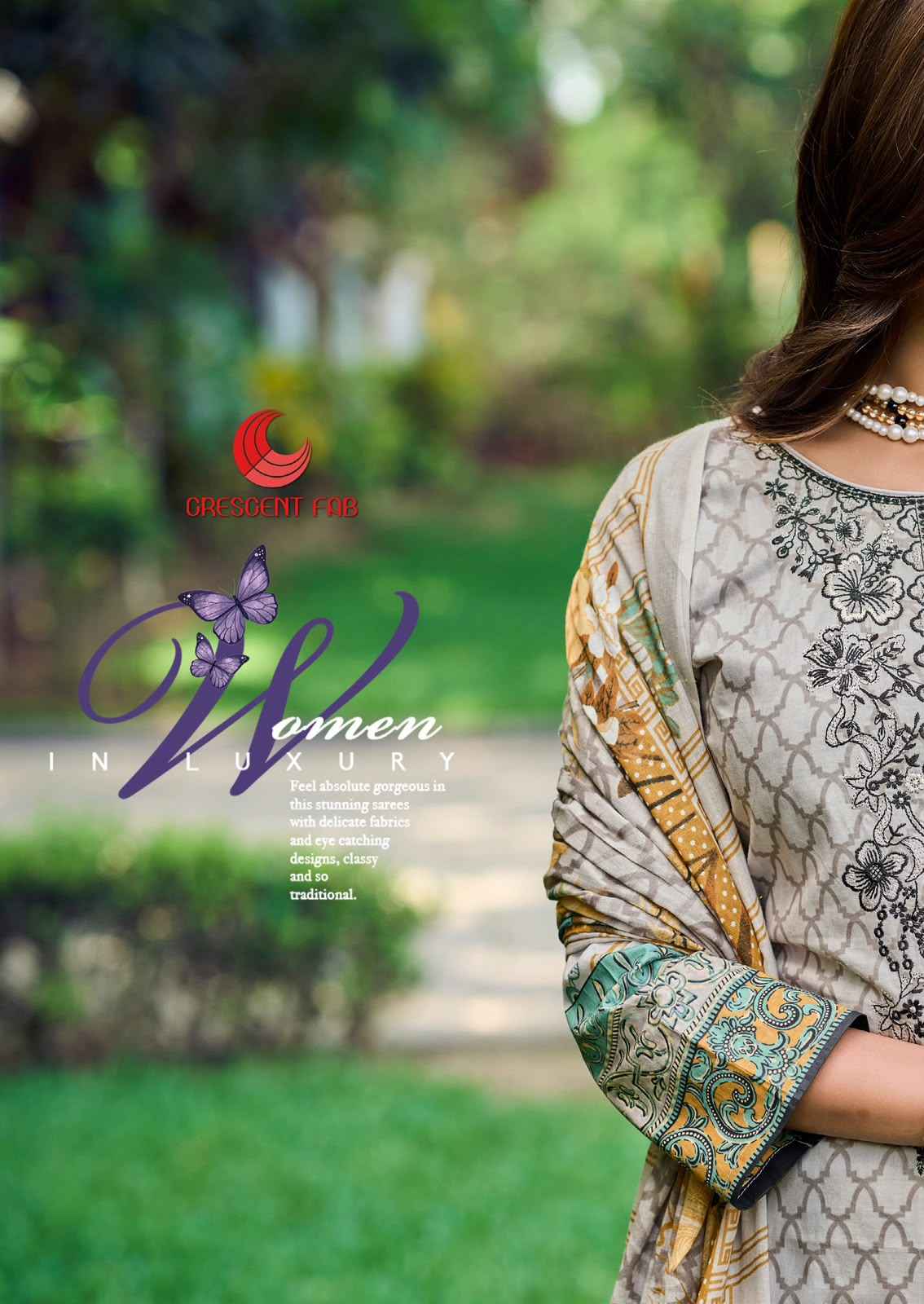 Crescent Fab Mah E Noor Vol 4 Lawn Dress Material 6 Pc Catalouge