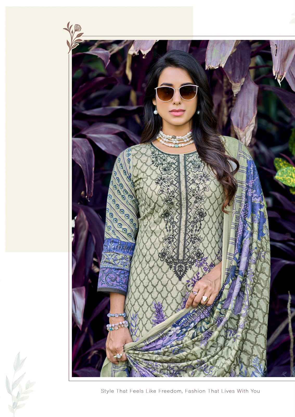 Crescent Fab Mah E Noor Vol 4 Lawn Dress Material 6 Pc Catalouge