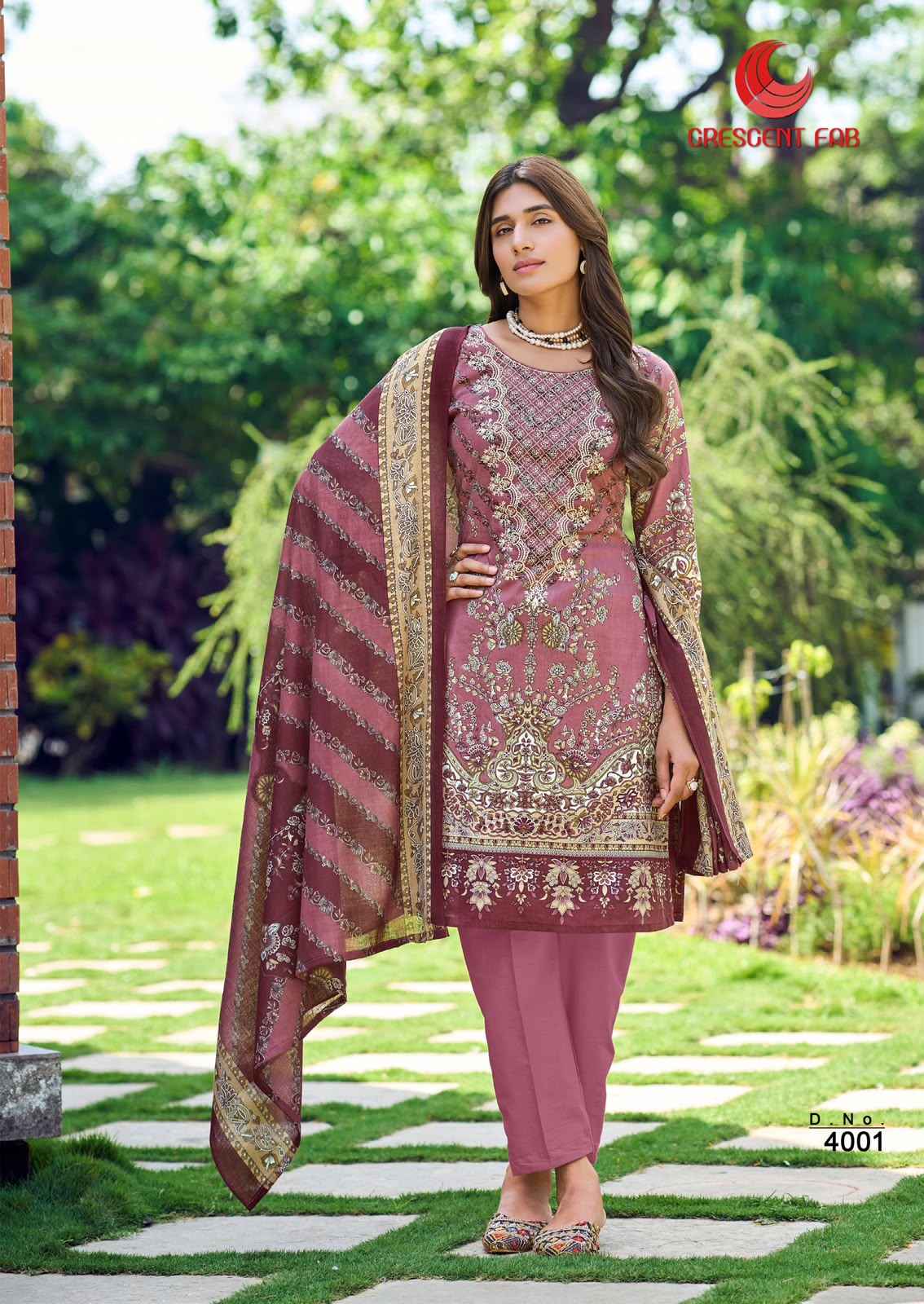 Crescent Fab Mah E Noor Vol 4 Lawn Dress Material 6 Pc Catalouge