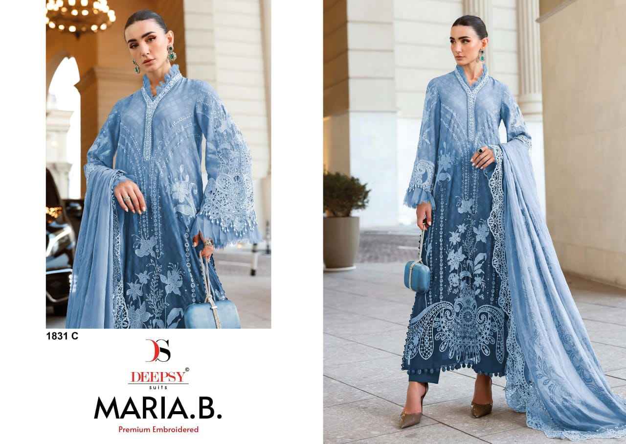 Deepsy Maria B Premium Embroidered D No 1831 Cotton Dress Material 4 pcs Catalogue