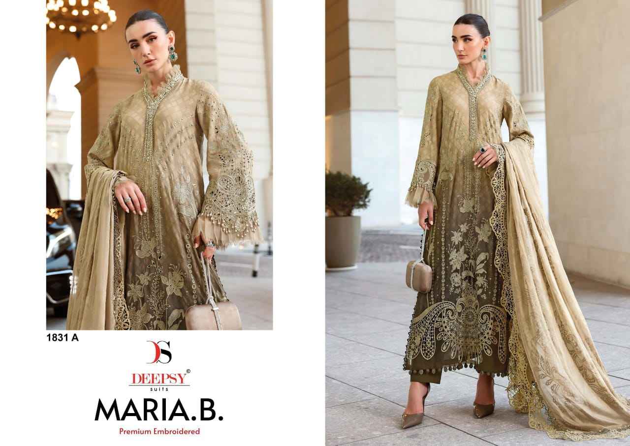 Deepsy Maria B Premium Embroidered D No 1831 Cotton Dress Material 4 pcs Catalogue