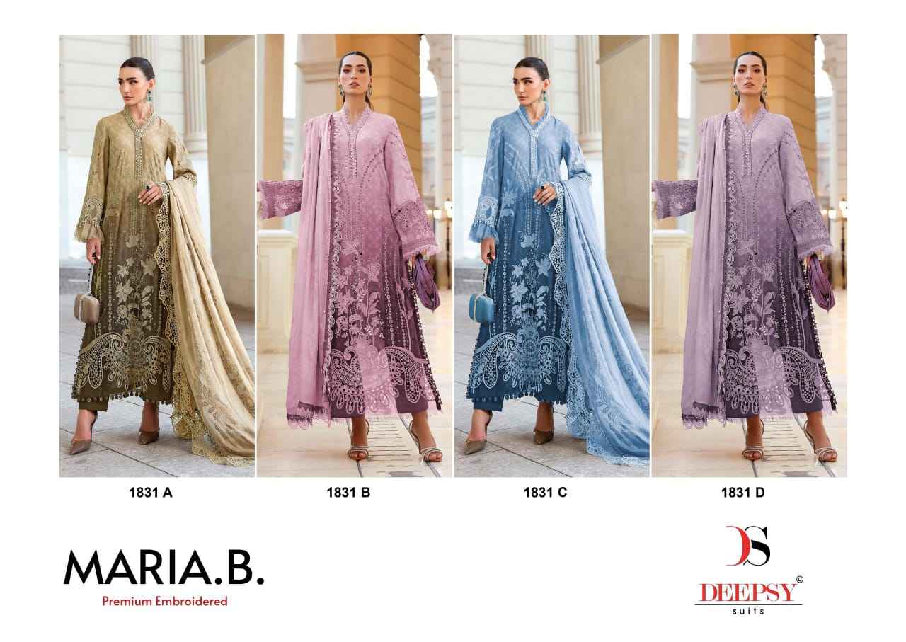 Deepsy Maria B Premium Embroidered D No 1831 Cotton Dress Material 4 pcs Catalogue