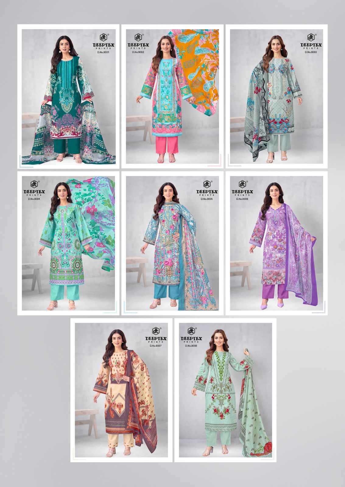 Deeptex Roohi Zara Vol 9 Readymade Lawn Cotton Dress 8 pcs Catalogue