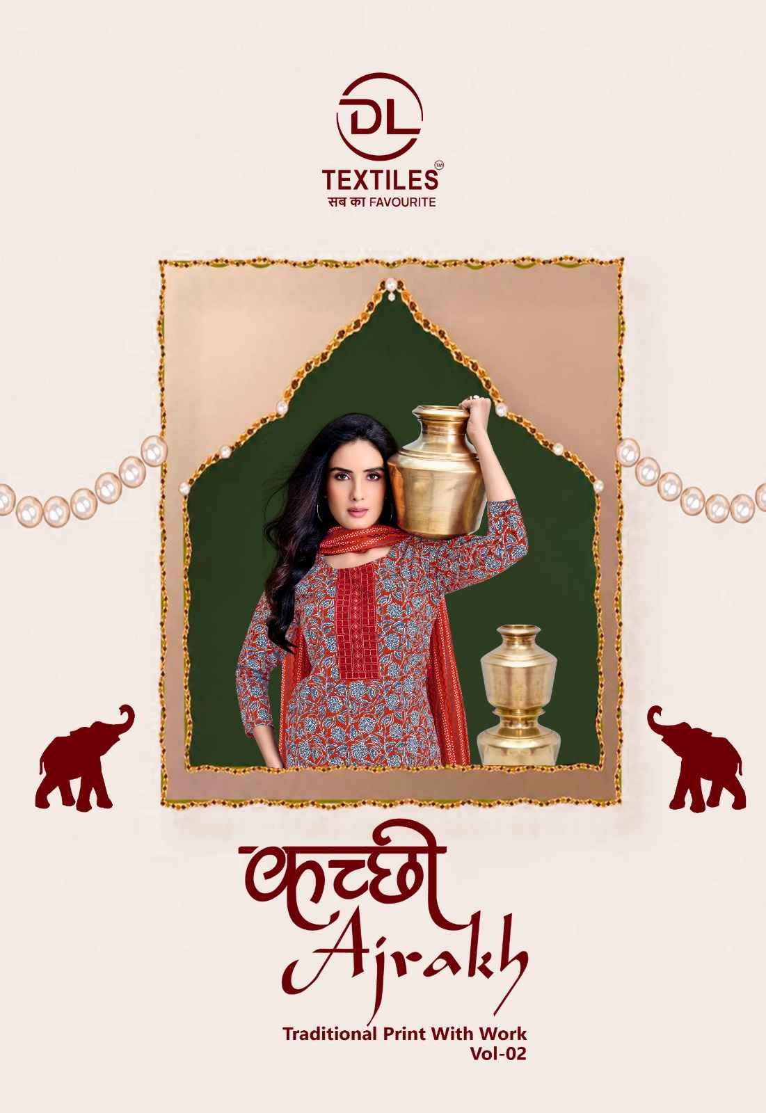 DL Textiles Ajrakh Vol 2 Readymade Cotton Dress 8 pcs Catalogue