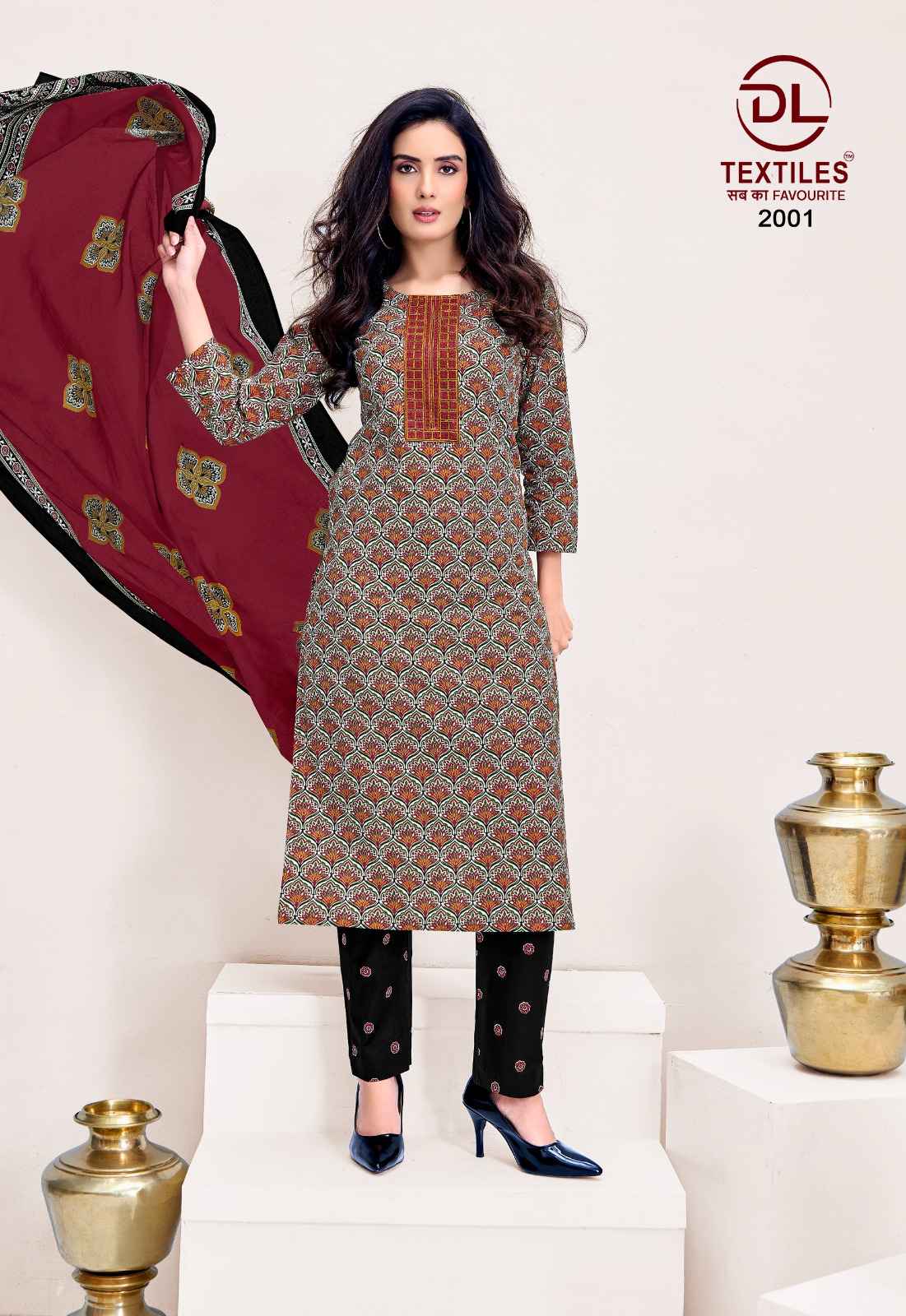 DL Textiles Ajrakh Vol 2 Readymade Cotton Dress 8 pcs Catalogue