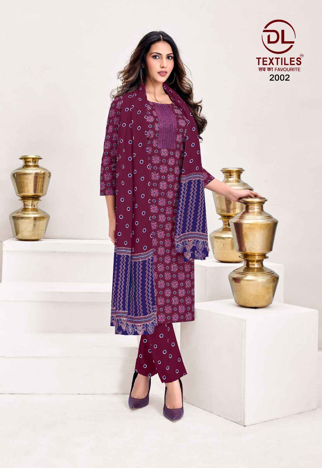 DL Textiles Ajrakh Vol 2 Readymade Cotton Dress 8 pcs Catalogue