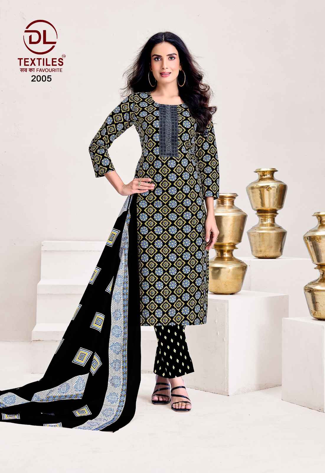 DL Textiles Ajrakh Vol 2 Readymade Cotton Dress 8 pcs Catalogue