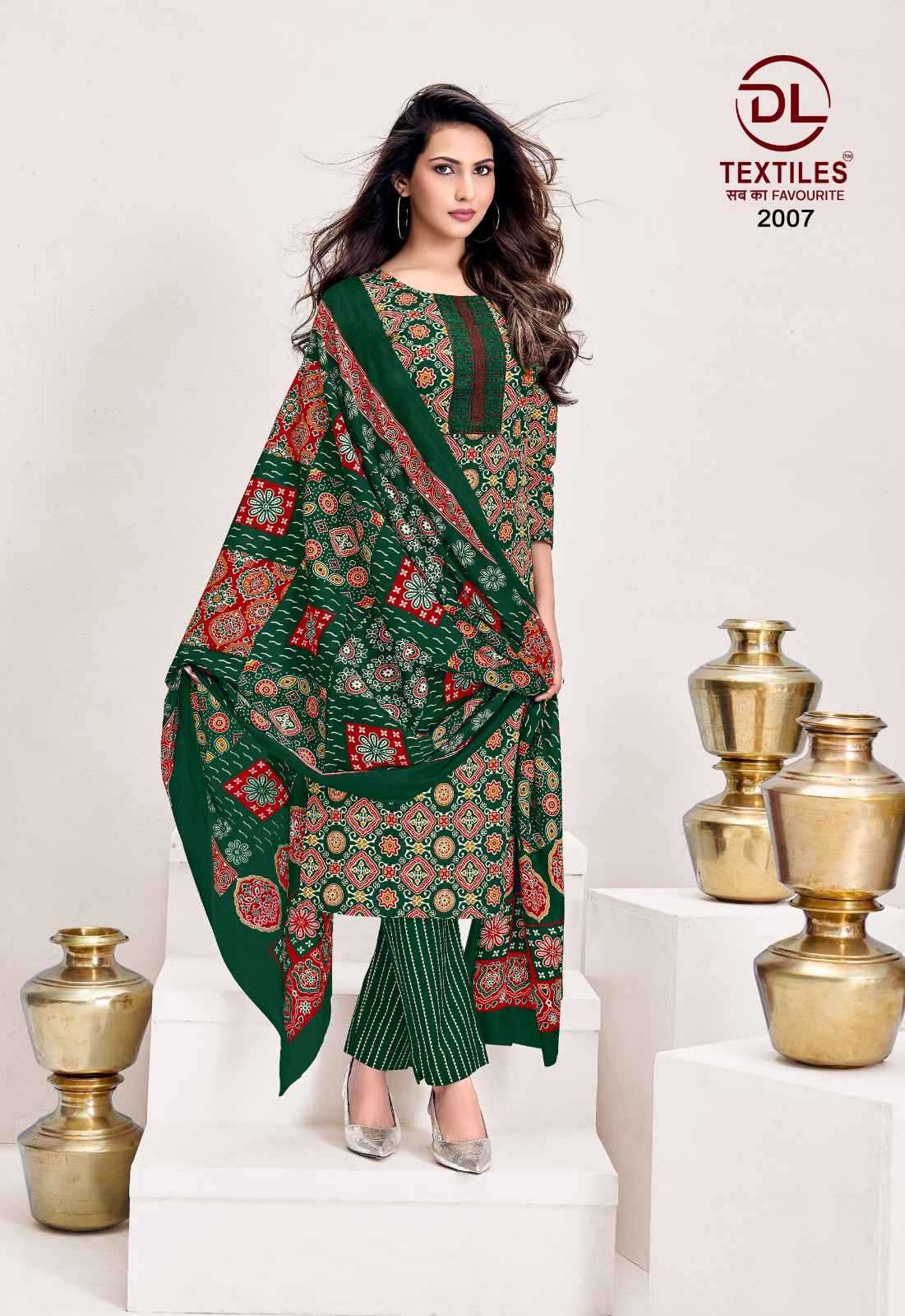 DL Textiles Ajrakh Vol 2 Readymade Cotton Dress 8 pcs Catalogue