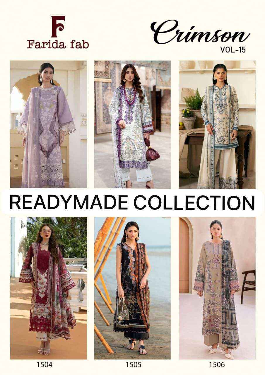 Farida Fab Crimson Vol 15 Readymade Cotton Dress 6 pcs Catalogue