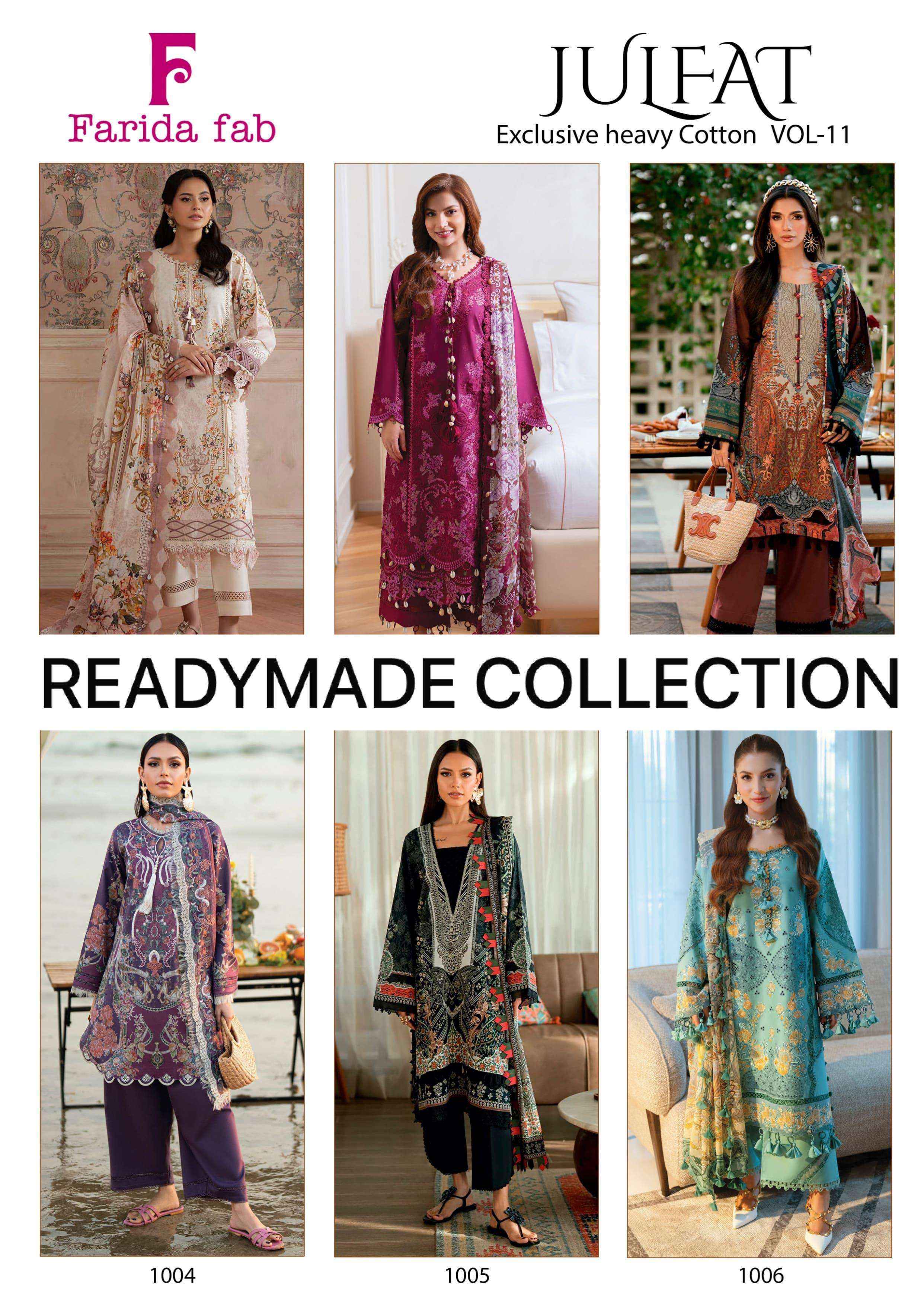 Farida Fab Julfat Vol 11 Readymade Cotton Dress 6 pcs Catalogue