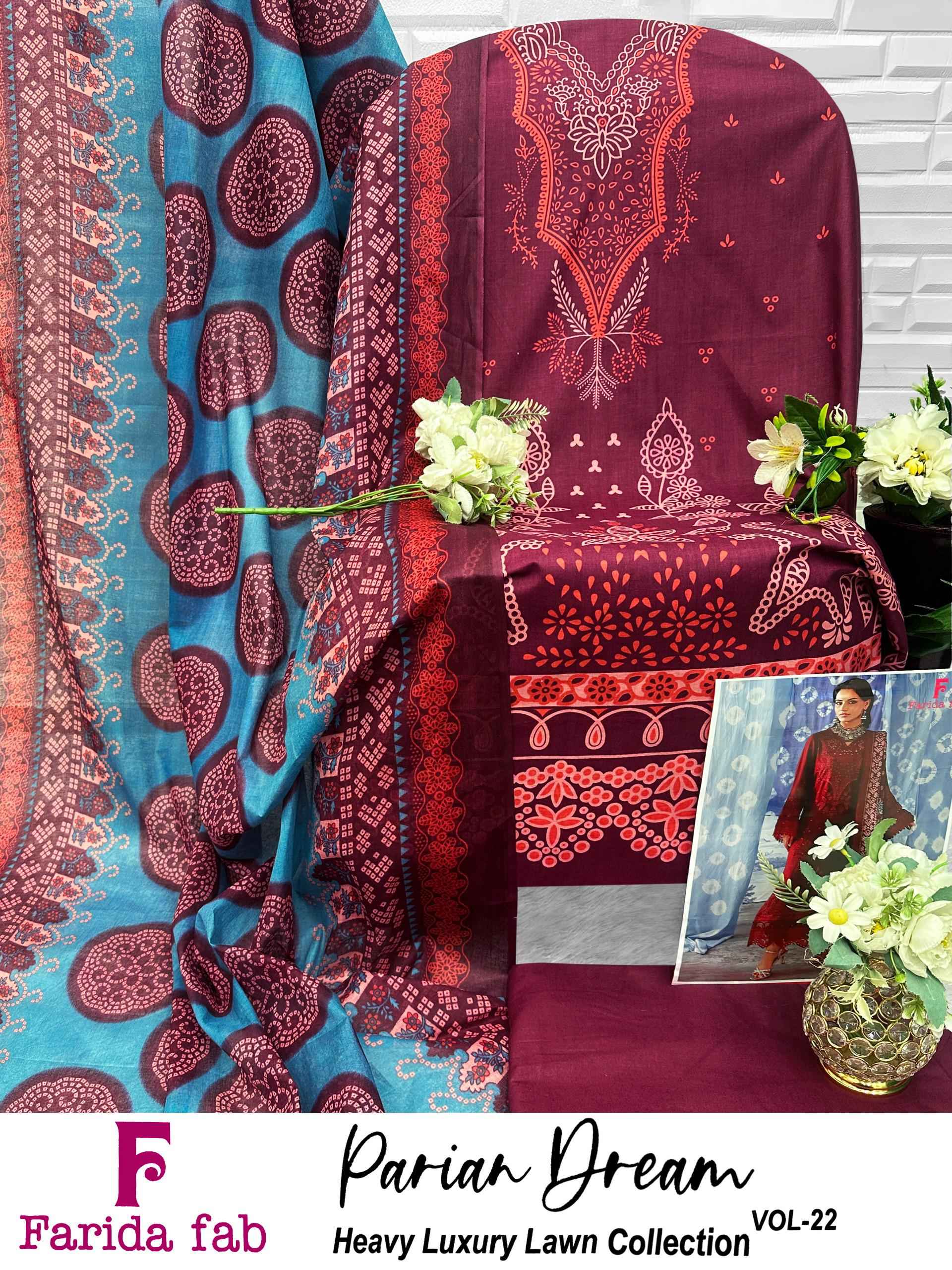 Farida Fab Parian Dream Vol 22 Cotton Dress Material 6 pcs Catalogue