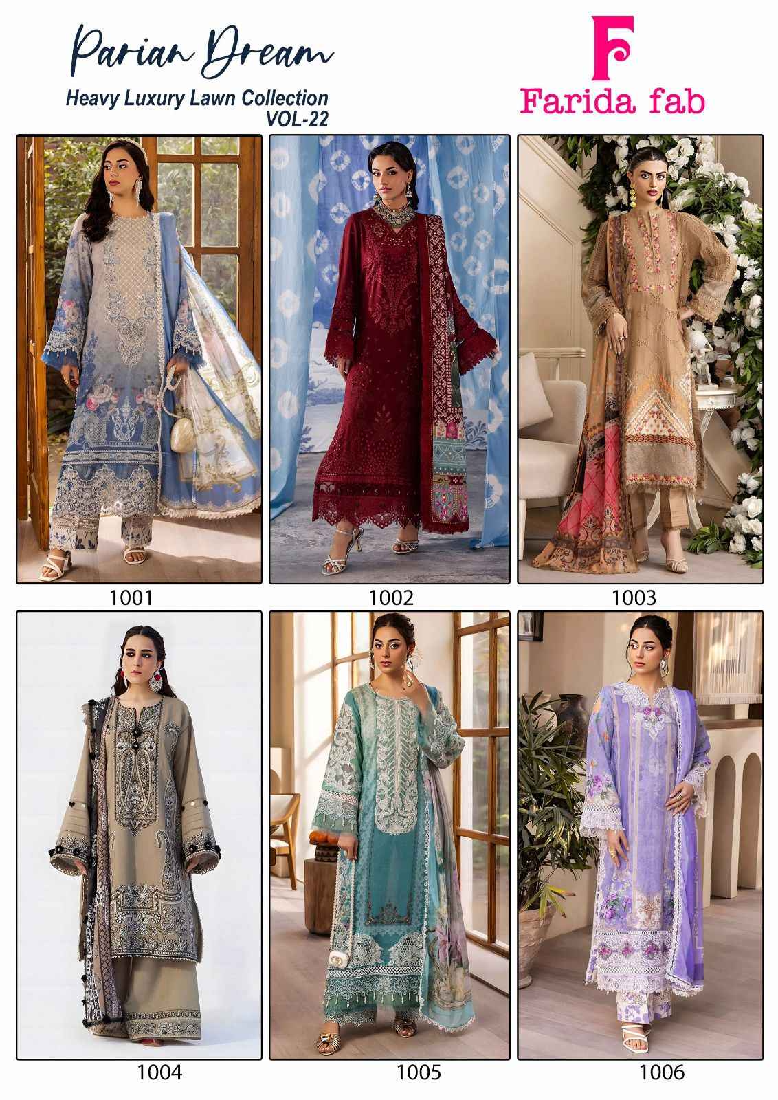 Farida Fab Parian Dream Vol 22 Cotton Dress Material 6 pcs Catalogue