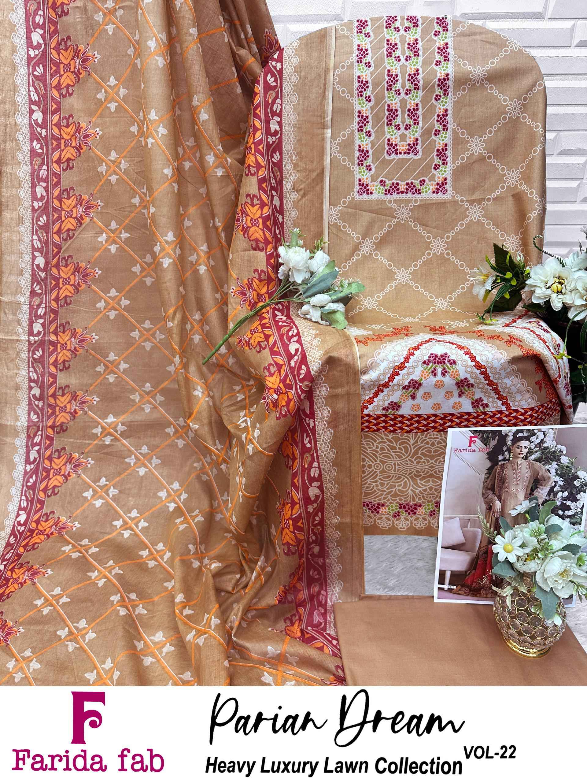 Farida Fab Parian Dream Vol 22 Cotton Dress Material 6 pcs Catalogue