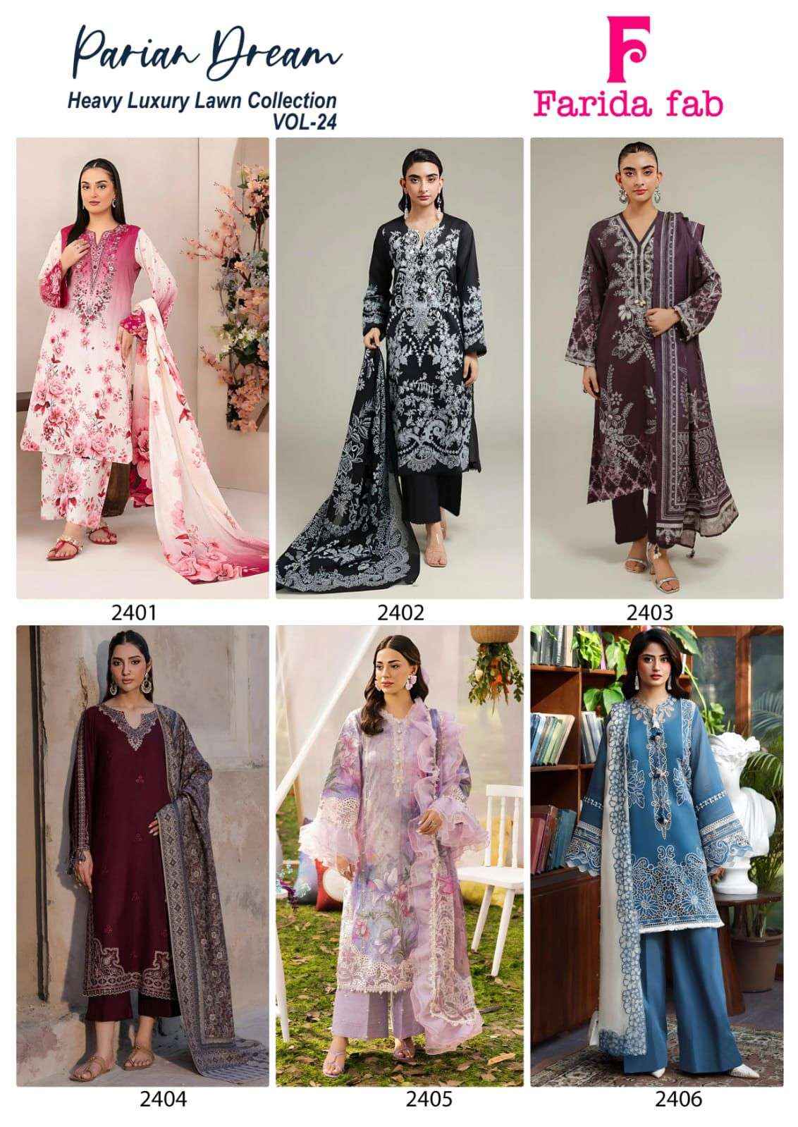 Farida Fab Parian Dream Vol 24 Cotton Dress Material 6 pcs Catalogue