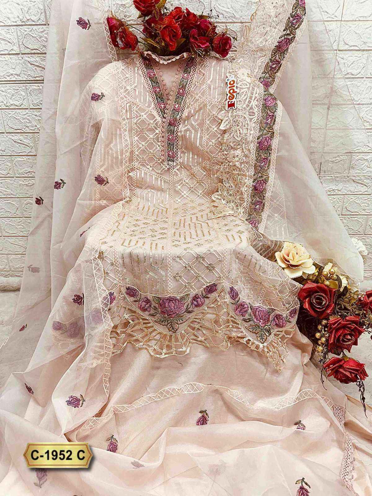 Fepic Rosemeen 1952 Organza Dress Material 4 pcs Catalogue