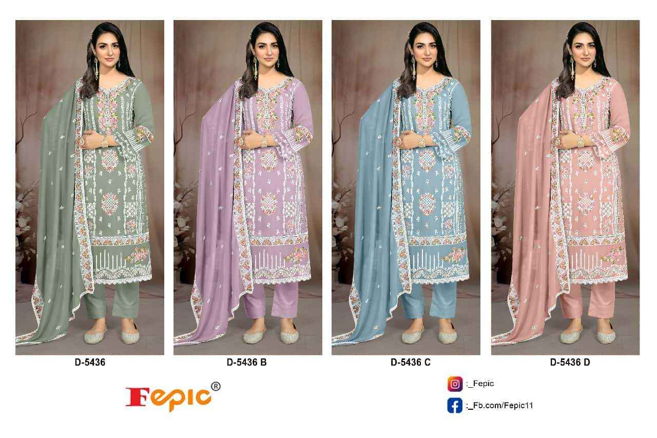 Fepic Rosemeen 5436 Georgette Dress Material 4 pcs Catalogue