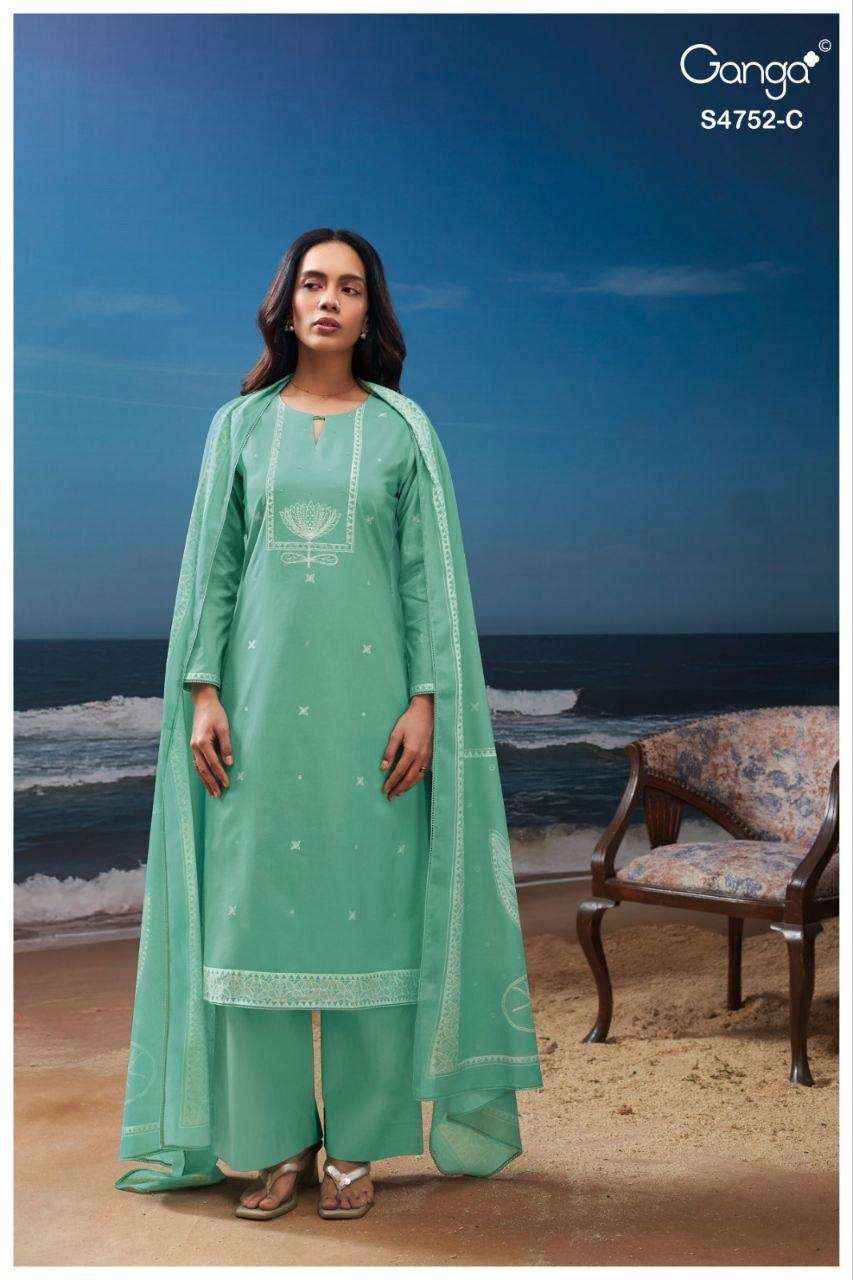 Ganga Faira 4752 Cotton Dress Material 4 pcs Catalogue