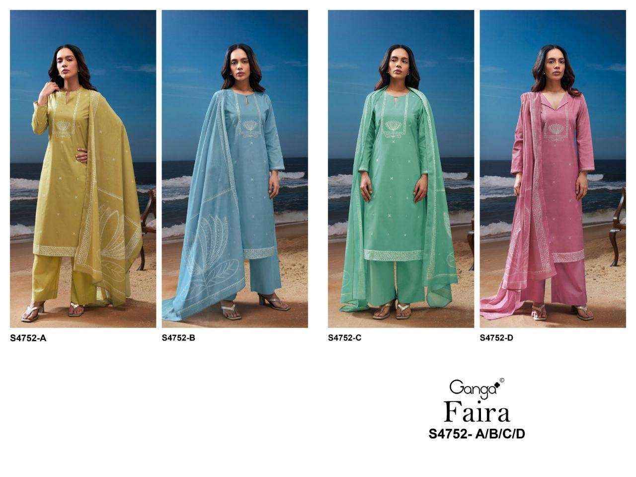 Ganga Faira 4752 Cotton Dress Material 4 pcs Catalogue