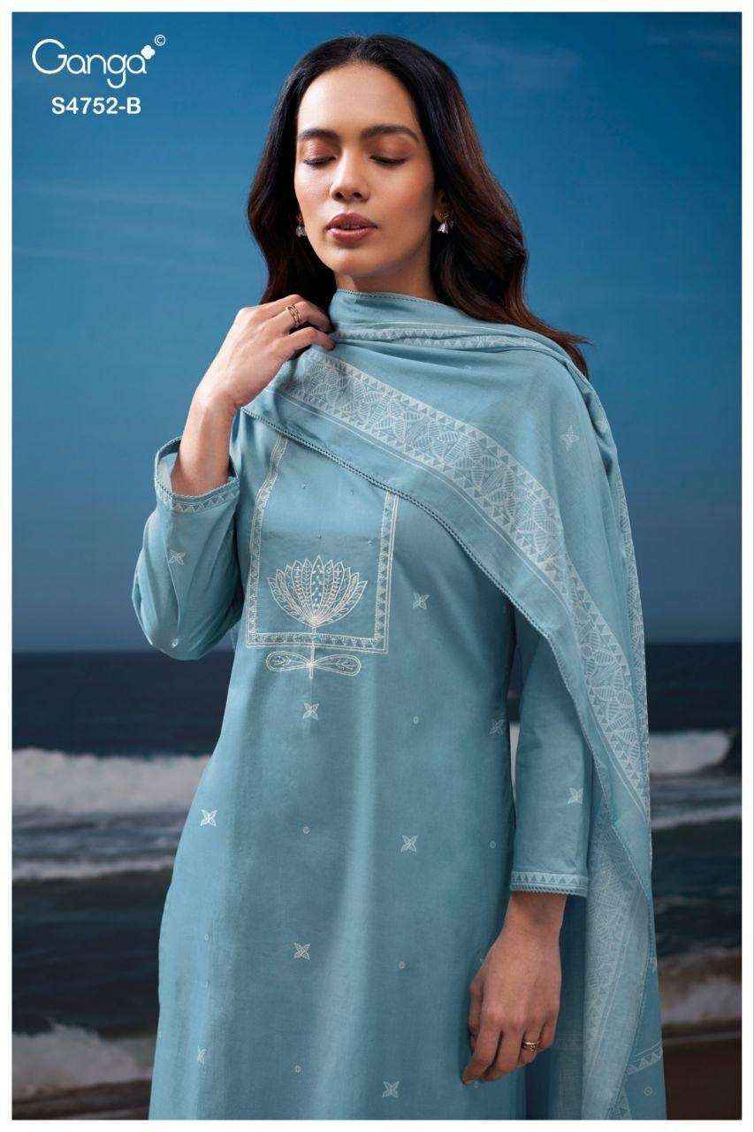 Ganga Faira 4752 Cotton Dress Material 4 pcs Catalogue