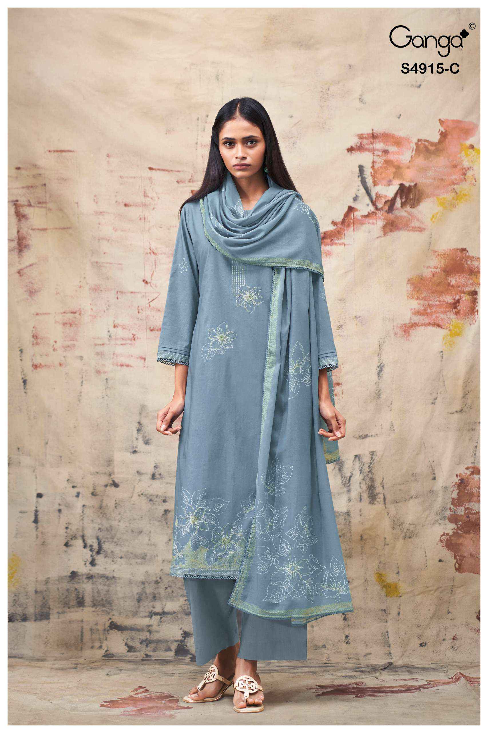 Ganga Fivanshi 4915 Cotton Dress Material 4 pcs Catalogue