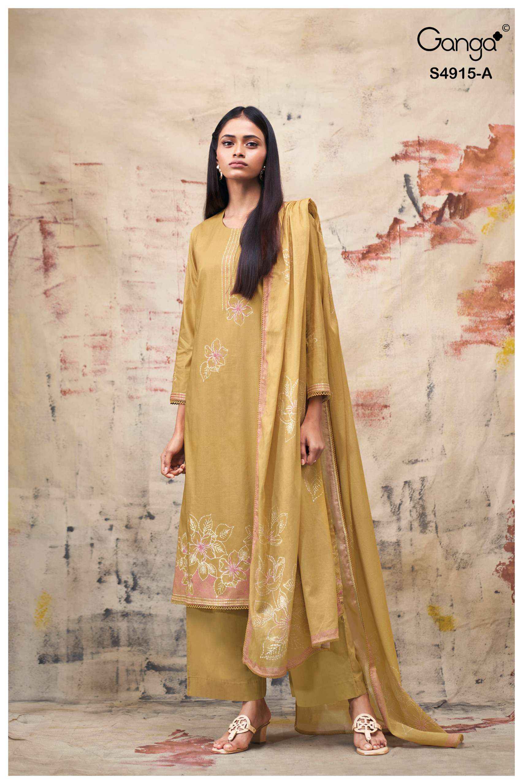 Ganga Fivanshi 4915 Cotton Dress Material 4 pcs Catalogue