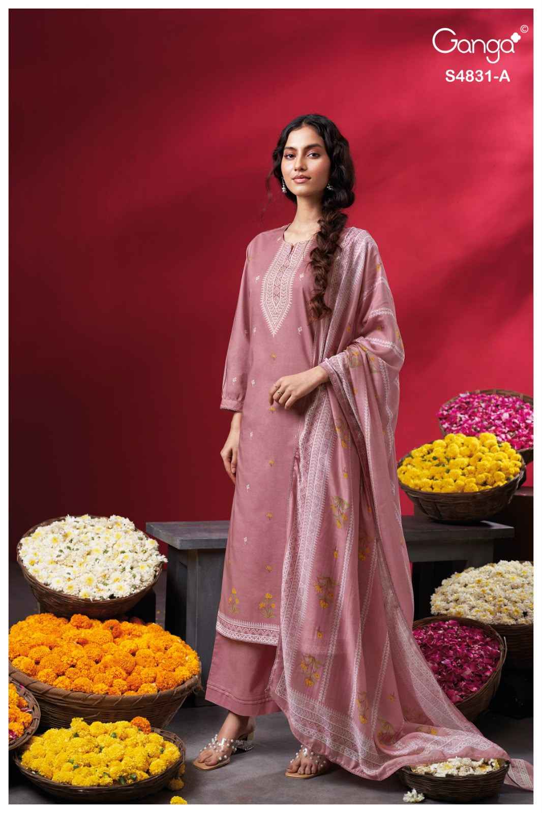 Ganga Iramika 4831 Cotton Dress Material 4 pcs Catalogue