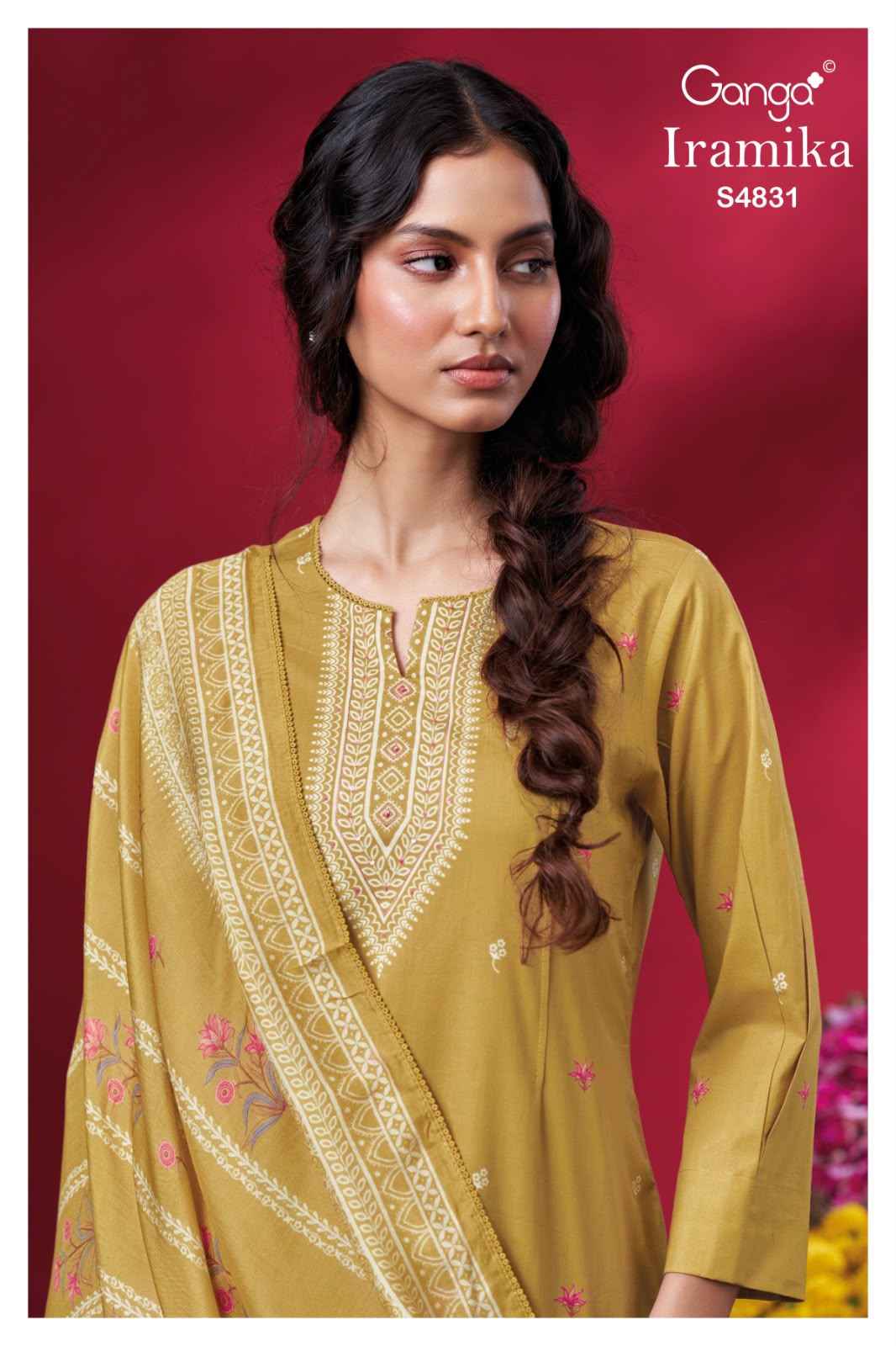 Ganga Iramika 4831 Cotton Dress Material 4 pcs Catalogue