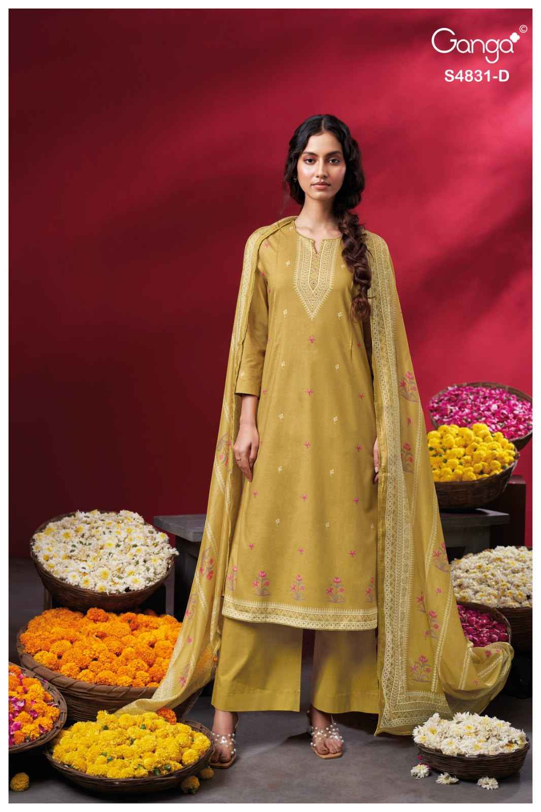 Ganga Iramika 4831 Cotton Dress Material 4 pcs Catalogue