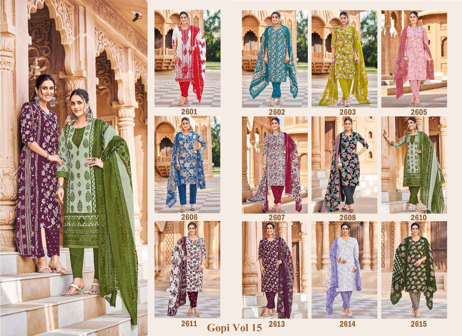 Ganpati Gopi Vol 15 Readymade Cotton Dress 15 pcs Catalogue
