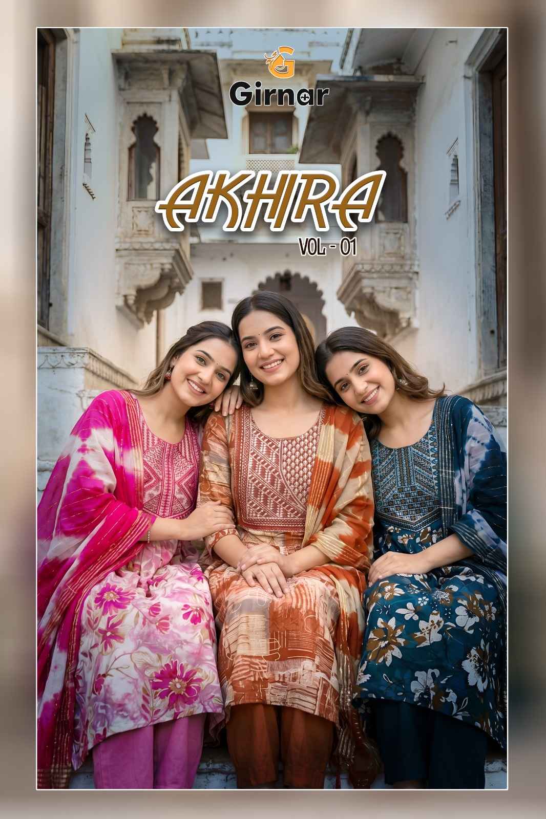 Girnar Akhira Vol 1 Vertican Foil Kurti Combo 8 pcs Catalogue