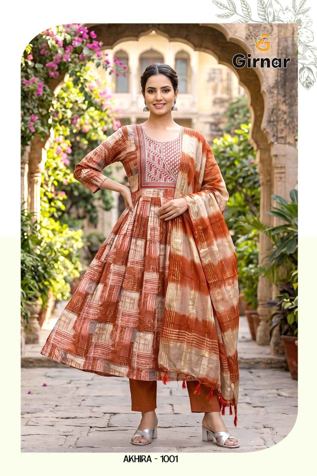 Girnar Akhira Vol 1 Vertican Foil Kurti Combo 8 pcs Catalogue
