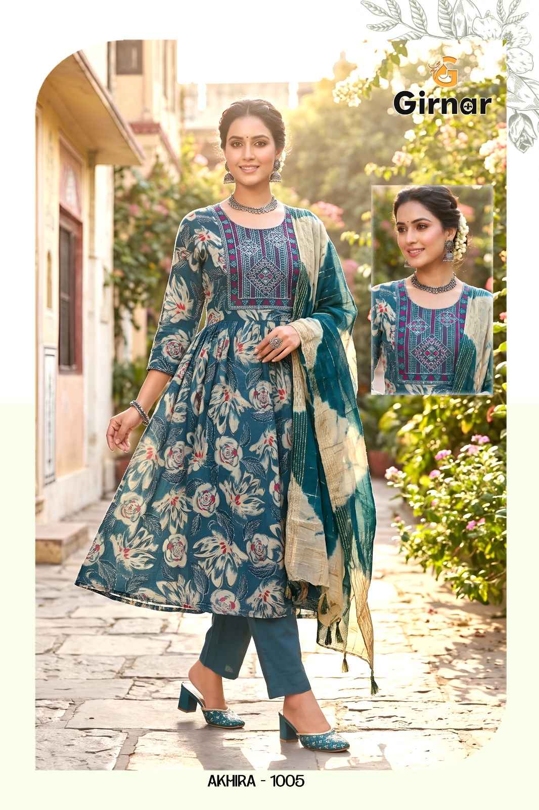 Girnar Akhira Vol 1 Vertican Foil Kurti Combo 8 pcs Catalogue