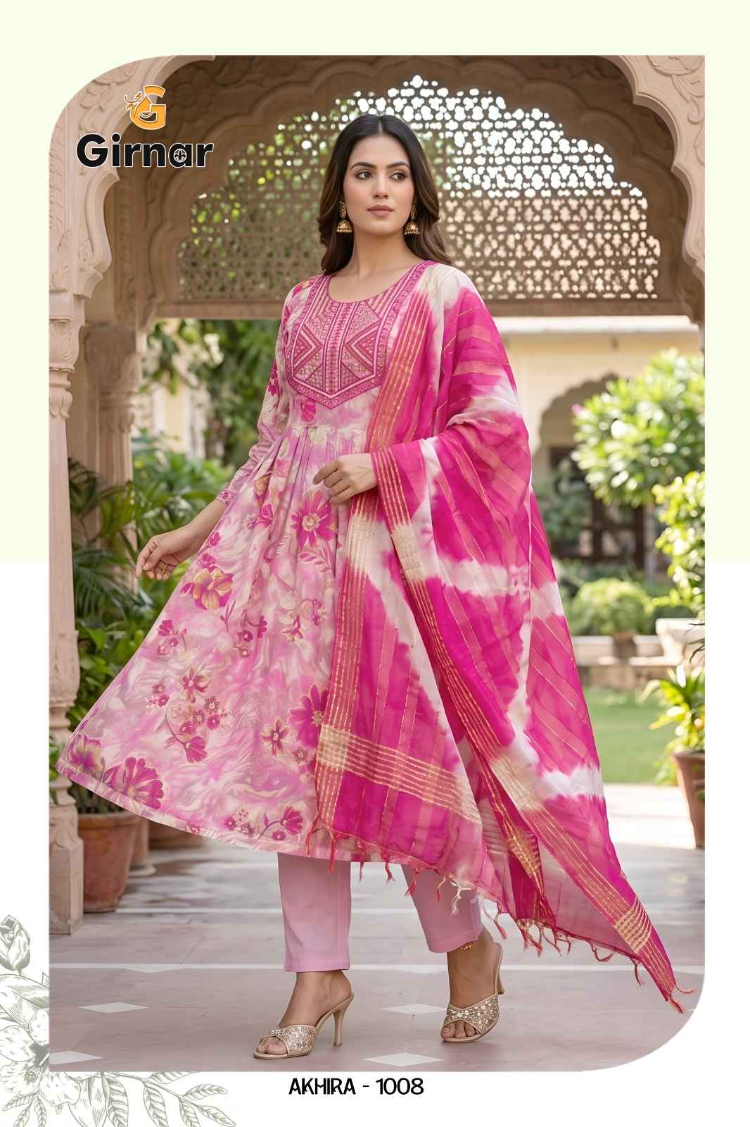 Girnar Akhira Vol 1 Vertican Foil Kurti Combo 8 pcs Catalogue
