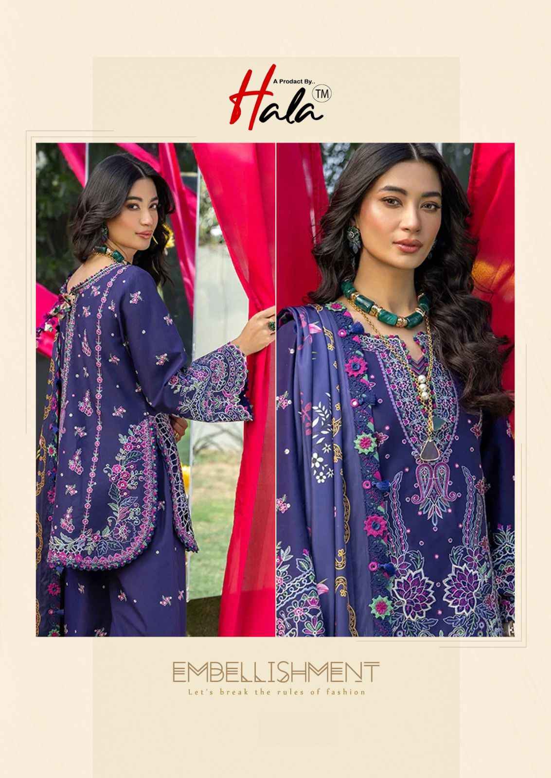 Hala Ramsha Vol 8 Cotton Dress Material 6 pcs Catalogue