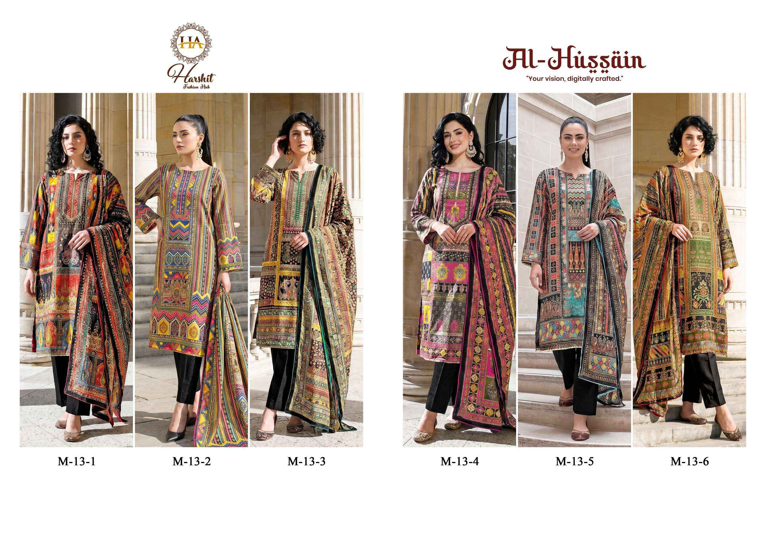 Harshit Fashion Al Hussain Jam Cotton Dress Material 6 pcs Catalogue