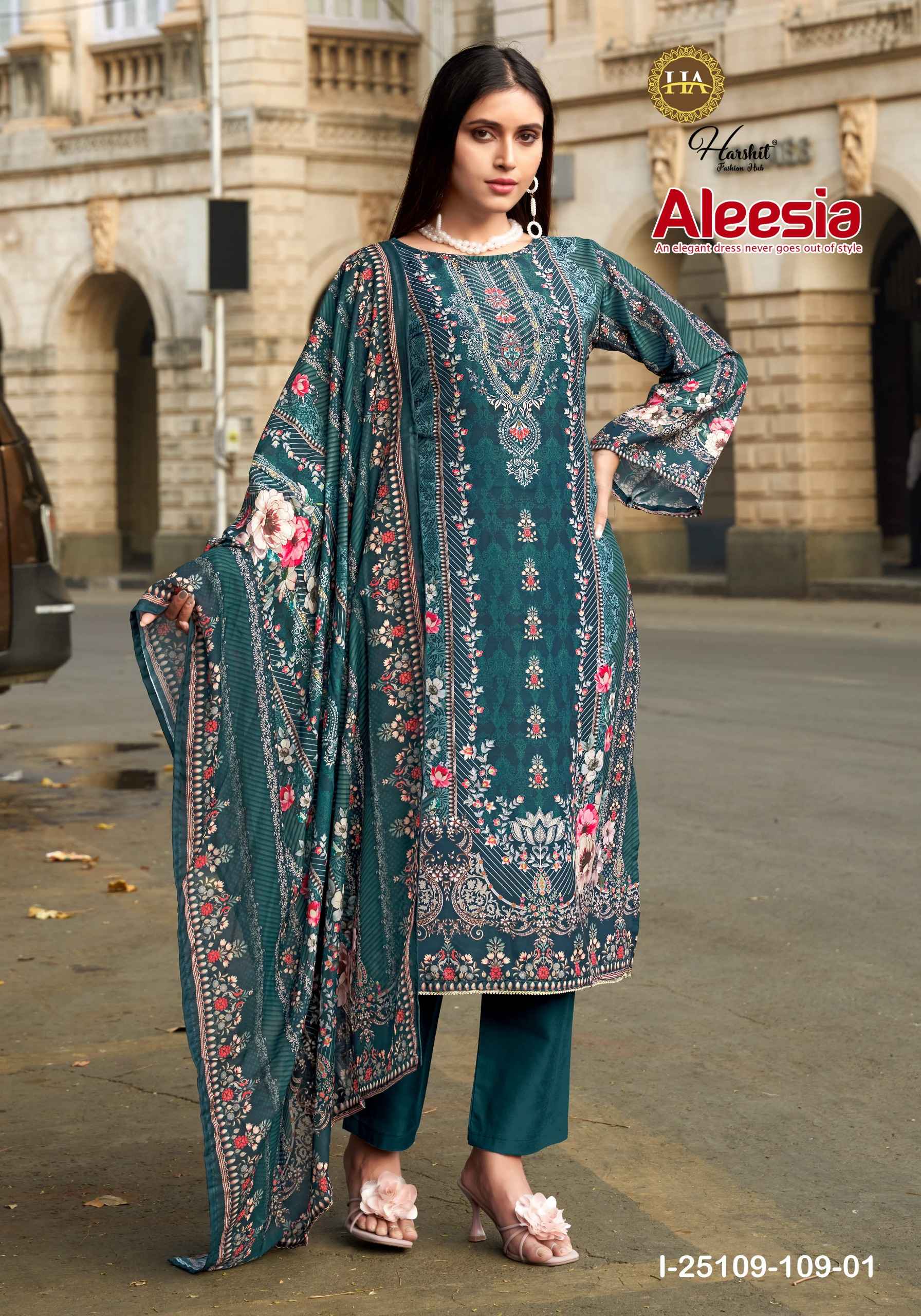 Harshit Fashion Aleesa Maslin Dress Material 6 pcs Catalogue