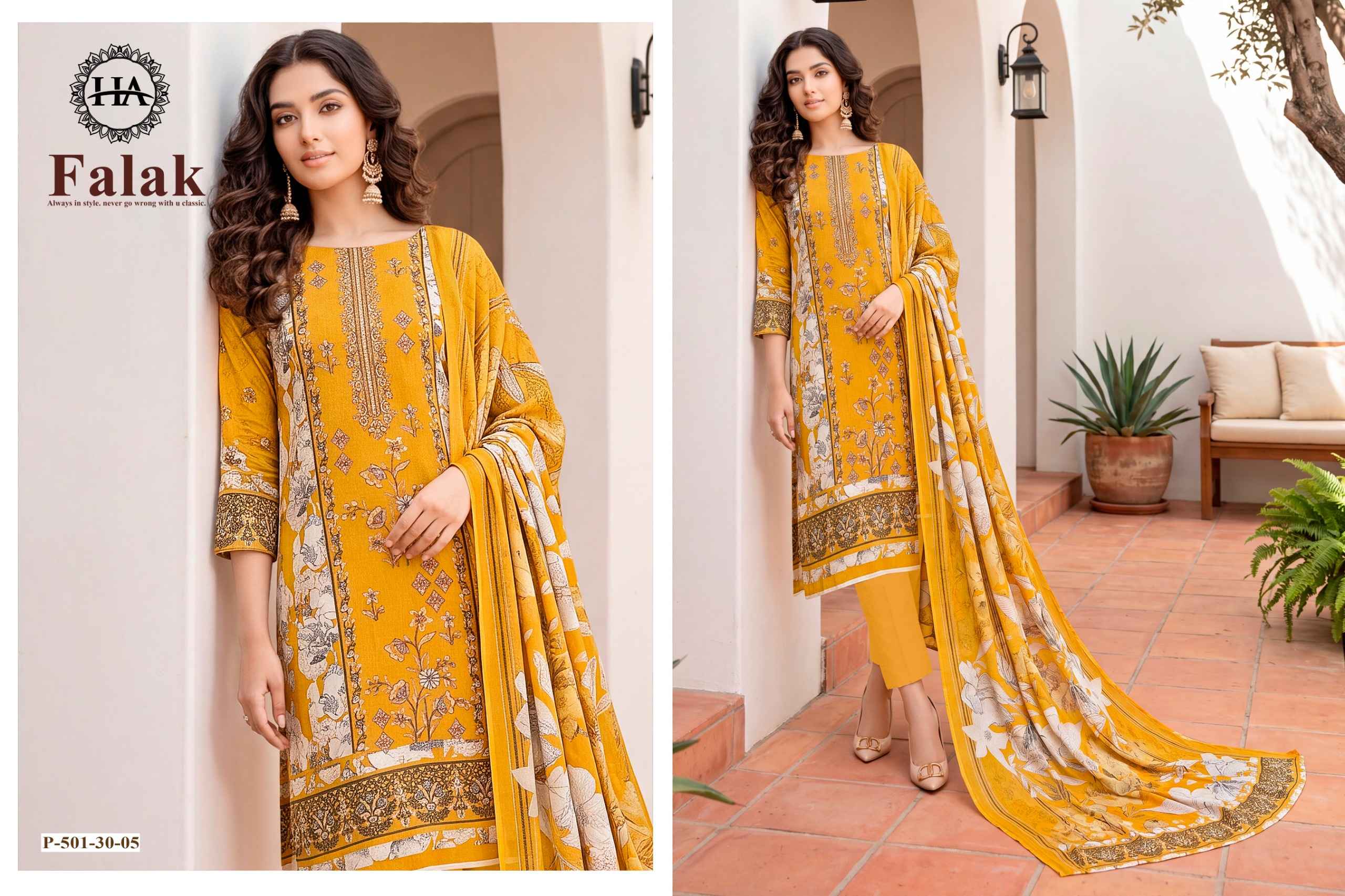 Harshit Fashion Falak Viscose Reyon Dress Material 6 pcs Catalogue