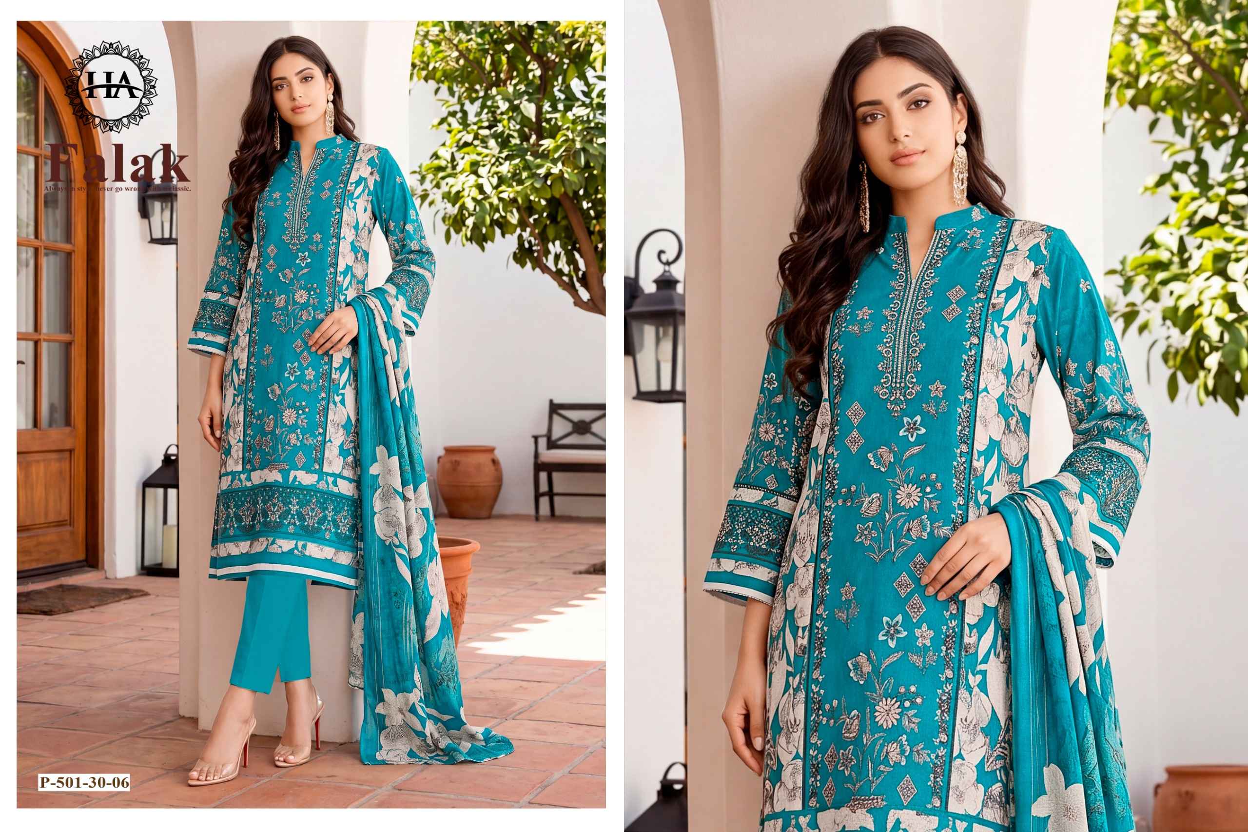 Harshit Fashion Falak Viscose Reyon Dress Material 6 pcs Catalogue