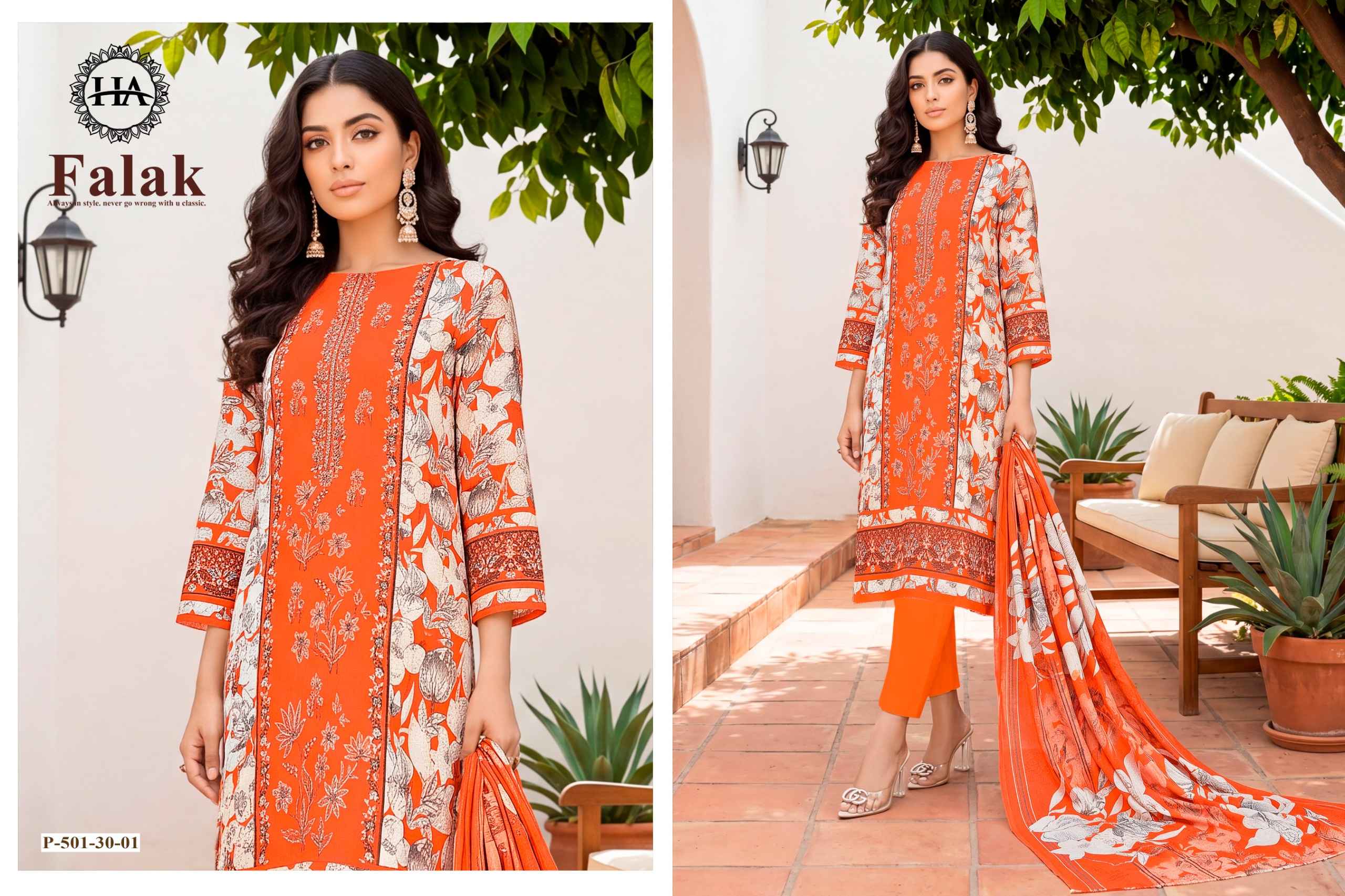 Harshit Fashion Falak Viscose Reyon Dress Material 6 pcs Catalogue