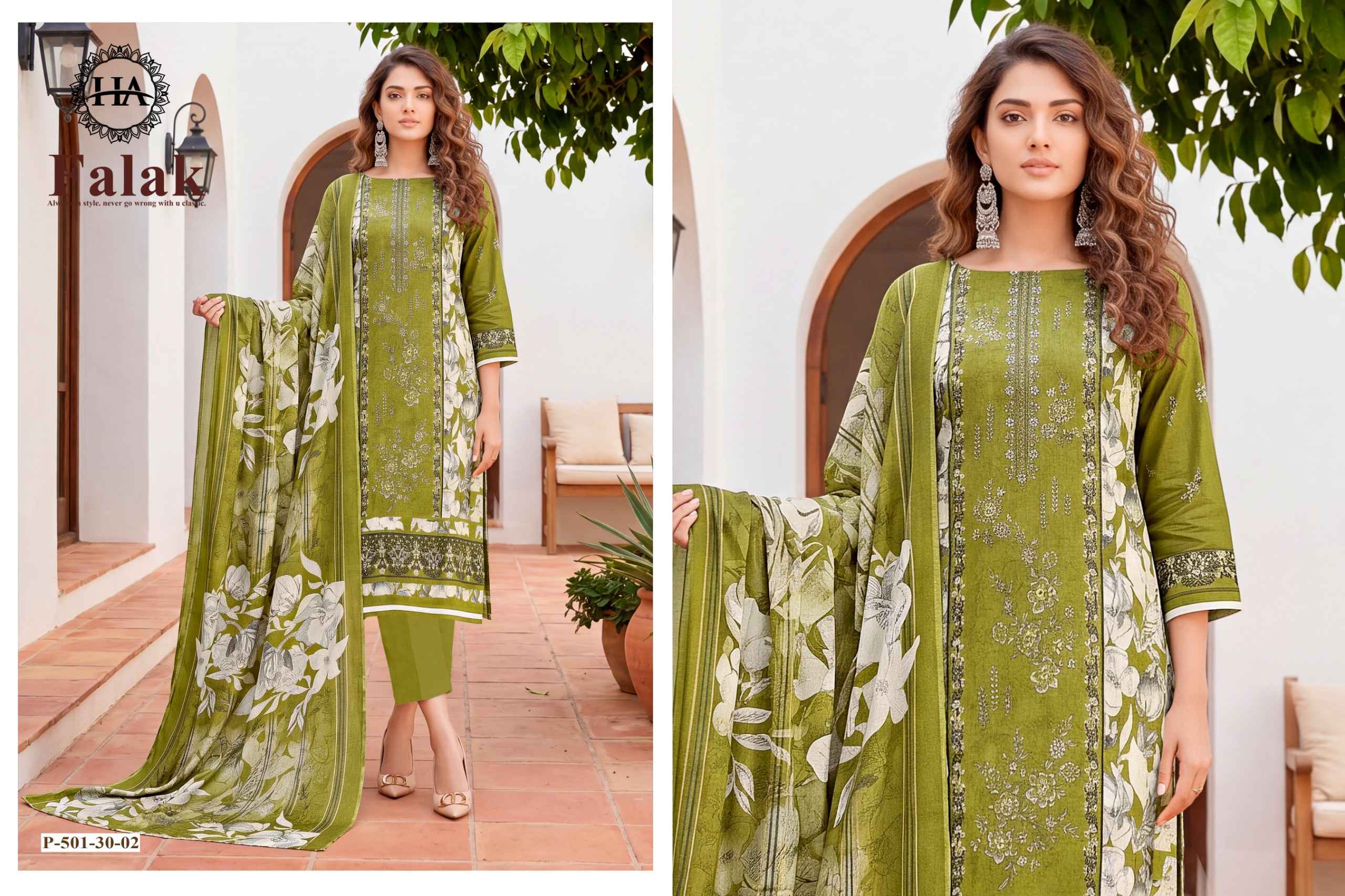 Harshit Fashion Falak Viscose Reyon Dress Material 6 pcs Catalogue